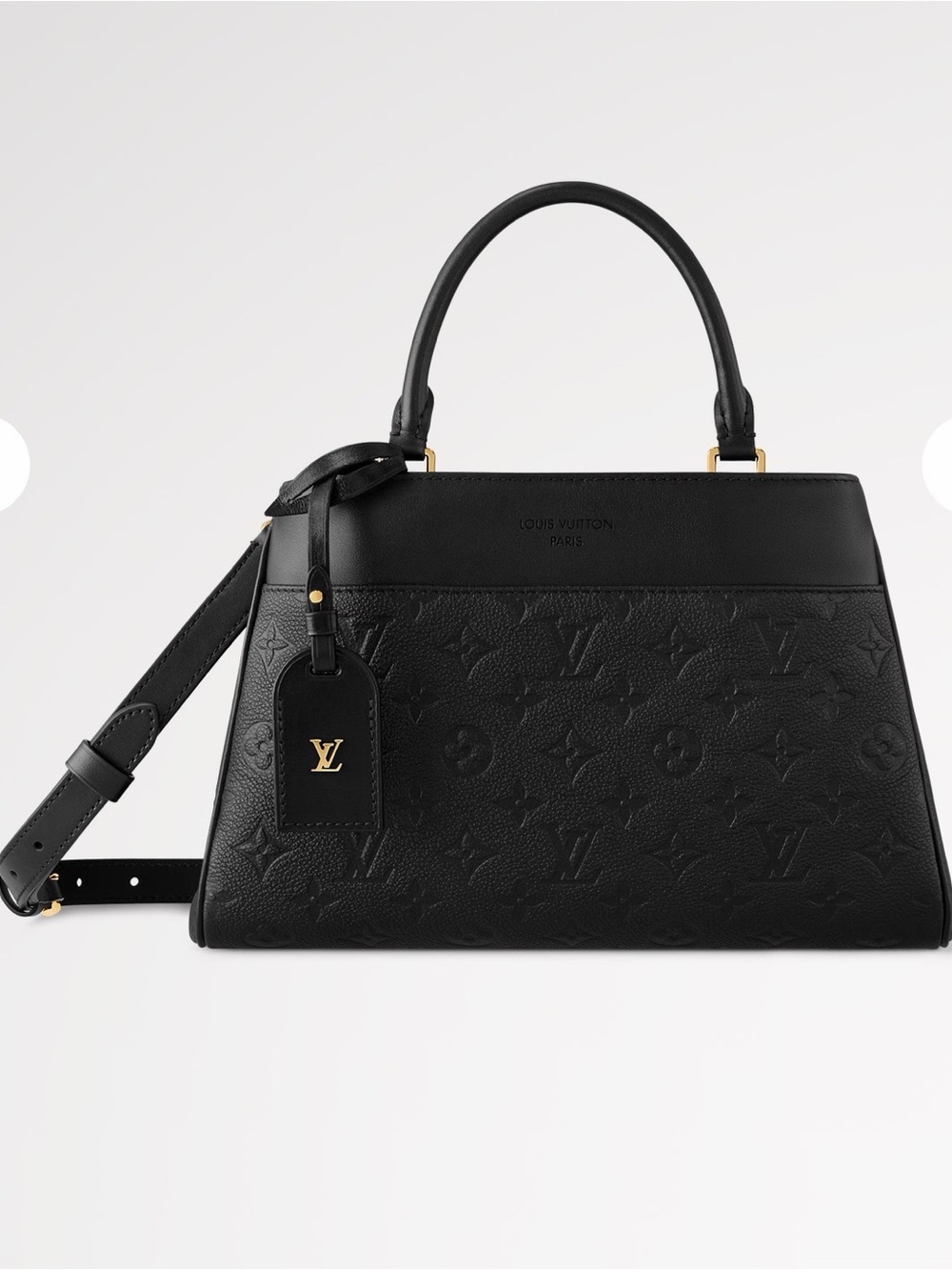 Louis Vuitton Black Embossed Monogram Satchel